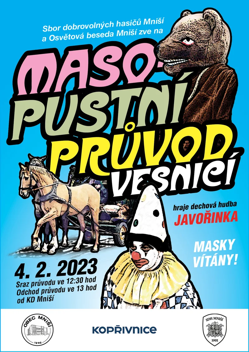 Masopustní průvod v Mniší 4.2. 2023